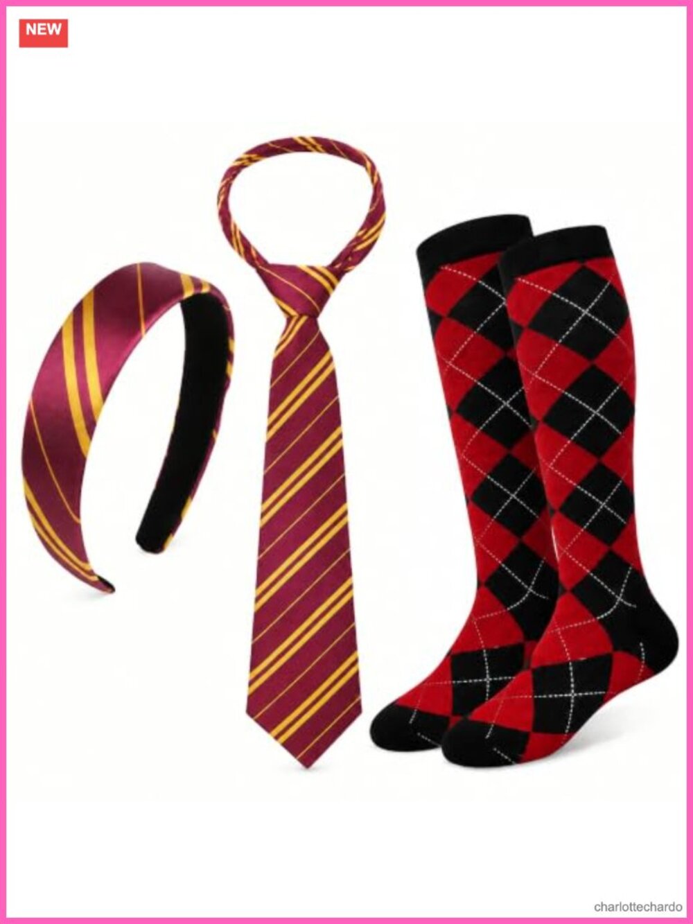 Wizard Costume Accessory Set Stripe Headband Tie Knee High Socks 3 Pc
